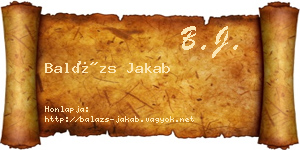 Balázs Jakab névjegykártya
